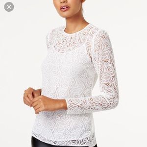 Michael Kors white lace blouse NWT-S